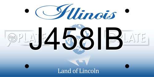 J458IB Illinois License Plate