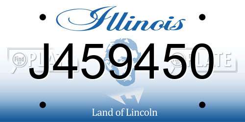 J459450 Illinois License Plate
