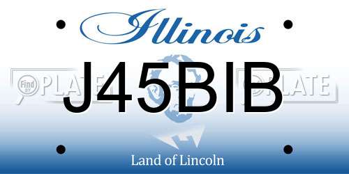 J45BIB Illinois License Plate