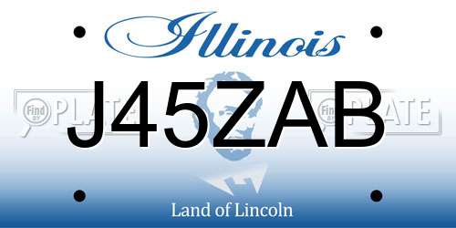J45ZAB Illinois License Plate