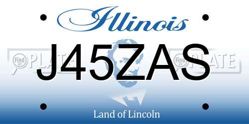 J45ZAS Illinois License Plate