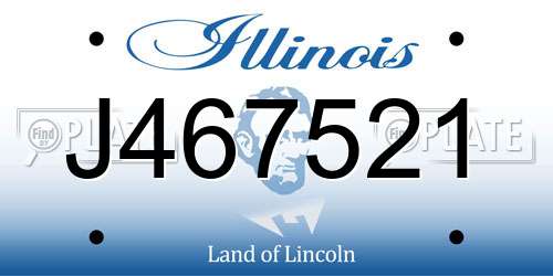 J467521 Illinois License Plate