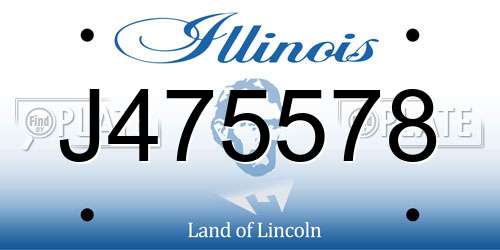 J475578 Illinois License Plate