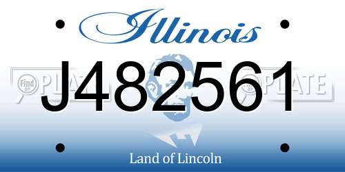 J482561 Illinois License Plate