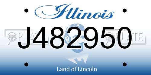 J482950 Illinois License Plate