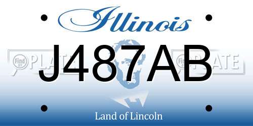 J487AB Illinois License Plate
