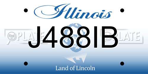 J488IB Illinois License Plate