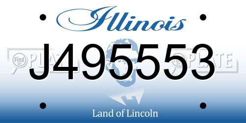 J495553 Illinois License Plate