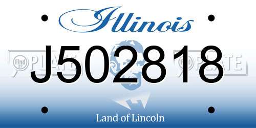 J502818 Illinois License Plate