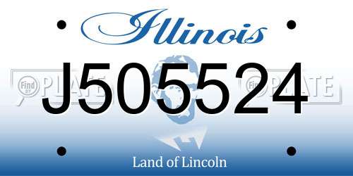 J505524 Illinois License Plate