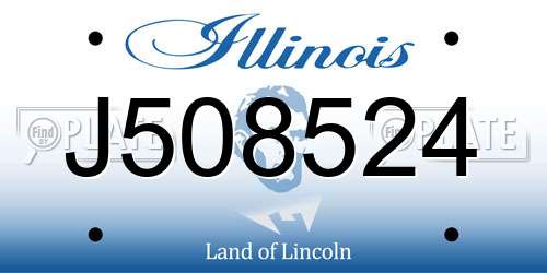 J508524 Illinois License Plate