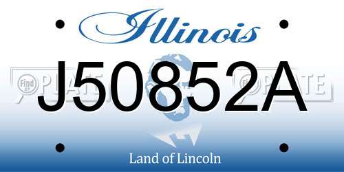 J50852A Illinois License Plate