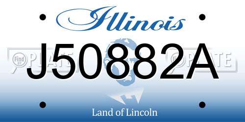 J50882A Illinois License Plate