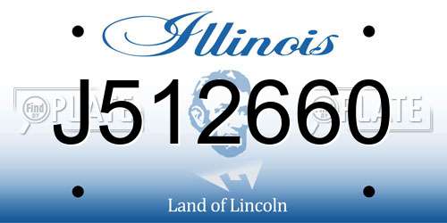 J512660 Illinois License Plate