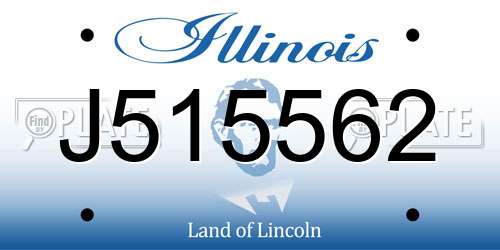 J515562 Illinois License Plate