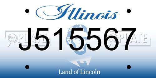 J515567 Illinois License Plate