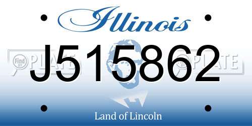 J515862 Illinois License Plate