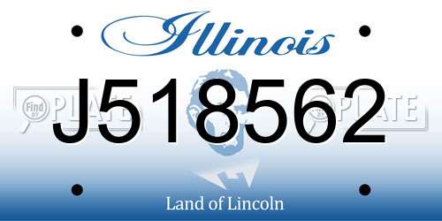 J518562 Illinois License Plate