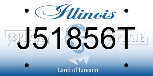 J51856T Illinois License Plate