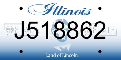 J518862 Illinois License Plate