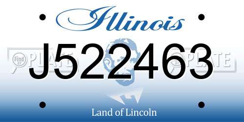 J522463 Illinois License Plate
