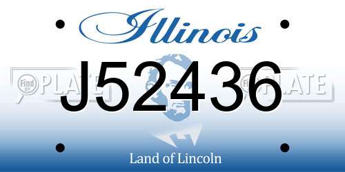 J52436 Illinois License Plate