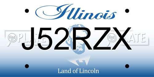 J52RZX Illinois License Plate