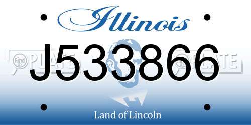 J533866 Illinois License Plate