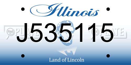 J535115 Illinois License Plate