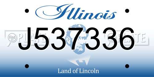 J537336 Illinois License Plate