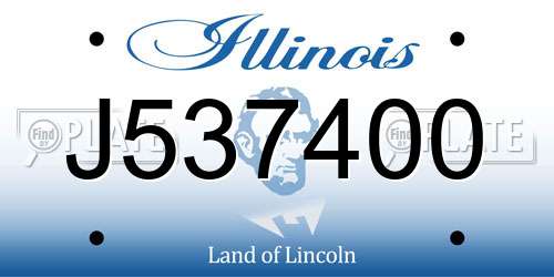 J537400 Illinois License Plate