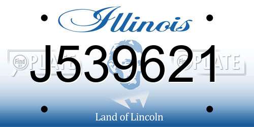 J539621 Illinois License Plate
