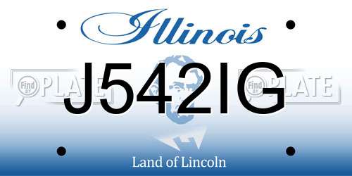 J542IG Illinois License Plate