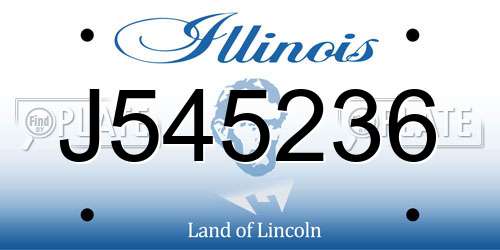 J545236 Illinois License Plate