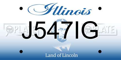 J547IG Illinois License Plate