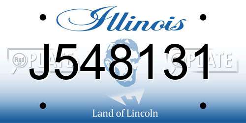 J548131 Illinois License Plate