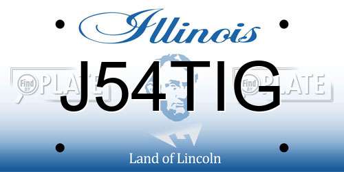 J54TIG Illinois License Plate