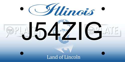 J54ZIG Illinois License Plate