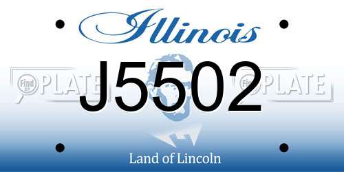 J5502 Illinois License Plate