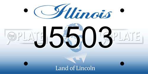 J5503 Illinois License Plate