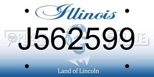 J562599 Illinois License Plate