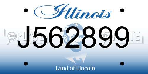 J562899 Illinois License Plate