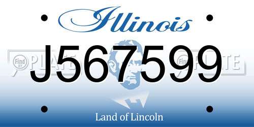 J567599 Illinois License Plate