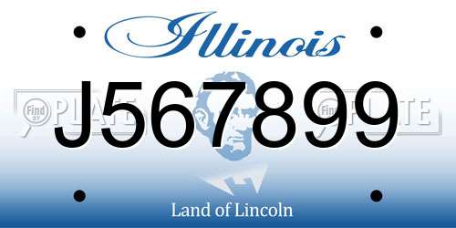 J567899 Illinois License Plate