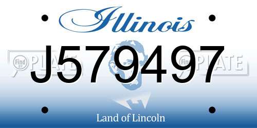 J579497 Illinois License Plate
