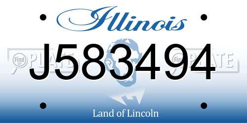 J583494 Illinois License Plate