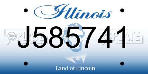 J585741 Illinois License Plate
