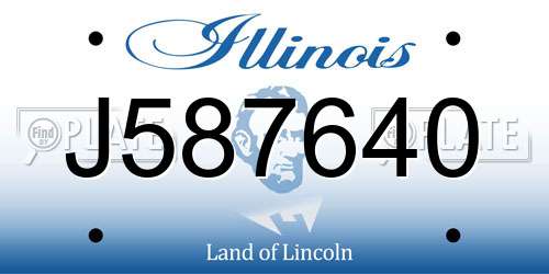 J587640 Illinois License Plate