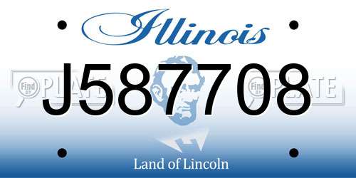 J587708 Illinois License Plate