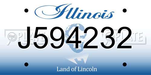 J594232 Illinois License Plate